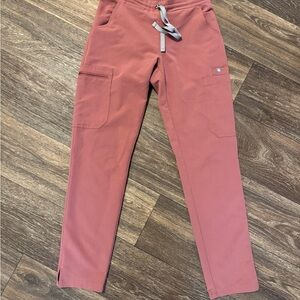 Figs Pink Cargo Pants with Stretchy Comfort